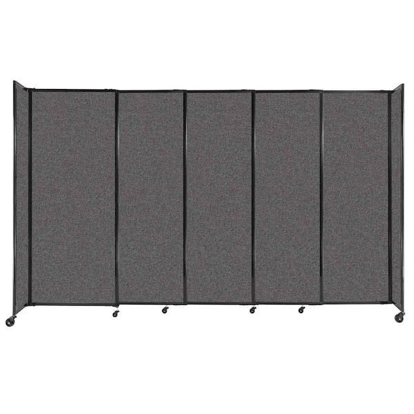 StraightWall Sliding Portable Partition 11'3" x 6'10" Charcoal Gray Fabric